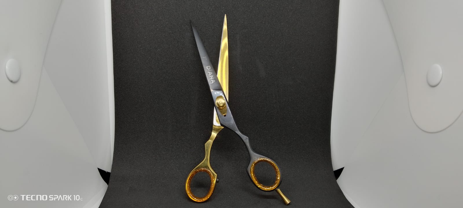 Diana 7.0" Professional Onyx & Gold Thinning Scissors