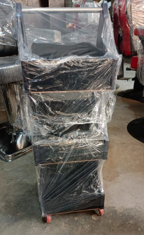 3-Tier Rolling Wooden Salon Utility Cart